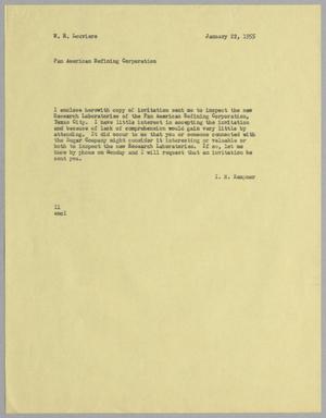 [Letter from I. H. Kempner to W. H. Louviere, January 22, 1955]