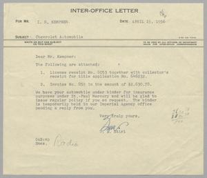 Primary view of object titled '[Letter from G. A. Stirl to I. H. Kempner, April 19, 1956]'.