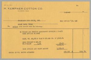 [Credit Invoice For Shipping Costs, September 26, 1960]