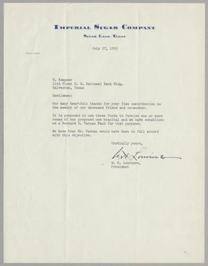 [Letter from W. H. Louviere to H. Kempner, July 27, 1955]