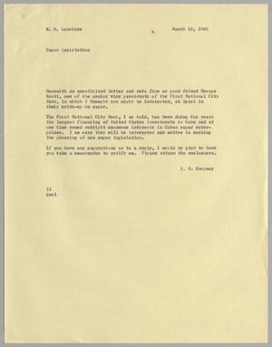 [Letter from I. H. Kempner to W. H. Louviere, March 18, 1960]