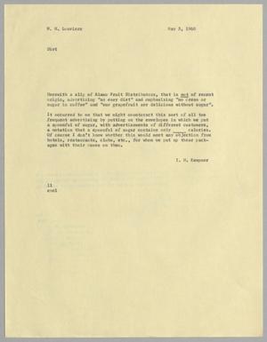 [Letter from I. H. Kempner to W. H. Louviere, May 5, 1960]