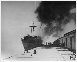 [Fighting the fire on board the Grandcamp during the 1947 Texas City Disaster]