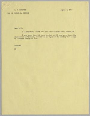 [Letter from A. H. Blackshear to W. H. Louviere & Harris L. Kempner, August 2, 1955]