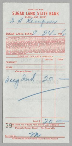 [Sugar Land State Bank Deposit Ledger, February 24, 1956]