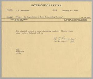 [Letter from W. H. Louviere to I. H. Kempner, January 4, 1960]