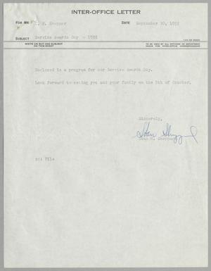 [Letter from Stan M. Sheppard to I. H. Kempner, September 30, 1955]