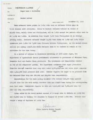 Primary view of object titled '[Herman Lurie's Weekly Report, December 23, 1955]'.