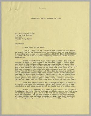 Primary view of object titled '[Letter from I. H. Kempner to Westerfield Kimble, October 19, 1955]'.