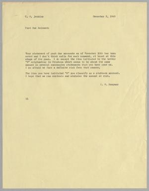 [Letter from I. H. Kempner to C. H. Jenkins, December 5, 1960]