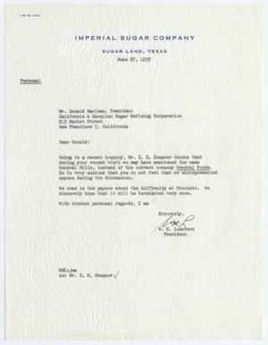 [Letter from W. H. Louviere to Donald Maclean, June 27, 1955]