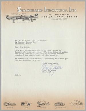 [Letter from Thomas L. James to H. S. Block, January 20, 1960]