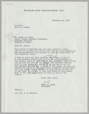[Letter from Thomas L. James to Homer L. Bruce, February 25, 1960]