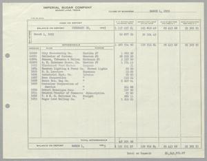 [Imperial Sugar Company, Cash Balance Report, February 25, 1955]