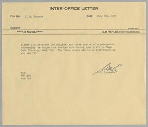[Letter from W. H. Louviere to I. H. Kempner, July 8, 1955]