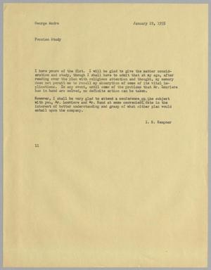 [Letter from I. H. Kempner to George Andre, January 22, 1955]
