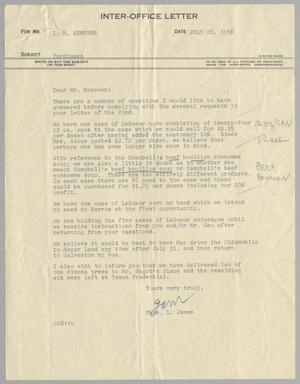 [Letter from Thomas L. James to I. H. Kempner, July 26, 1956]