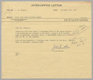 Primary view of object titled '[Letter from J. M. Sutton to I. H. Kempner, November 4, 1955]'.