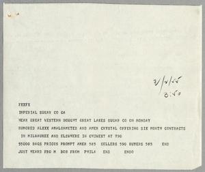 [Imperial Sugar Company Memorandum, March 2, 1955]