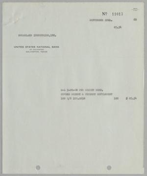[Invoice for Weight & Freight Adjustment, September 20, 1960]