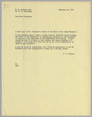 [Letter from I. H. Kempner to W. H. Louviere & R. M. Armstrong, December 22, 1955]