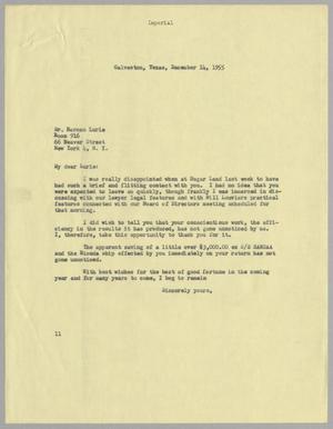 Primary view of object titled '[Letter from I. H. Kempner to Herman Lurie, December 14, 1955]'.