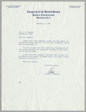 [Letter from Clark W. Thompson to I. H. Kempner, February 9, 1960]