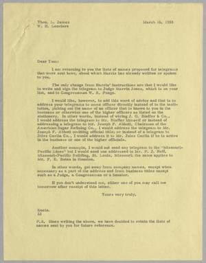 [Letter from Harris L. Kempner to Thomas L. James & W. H. Louviere, March 16, 1955]