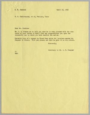 [Letter from J. Margaret to C. H. Jenkins, April 25, 1955]