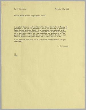 [Letter from I. H. Kempner to W. H. Louviere, November 26, 1955]