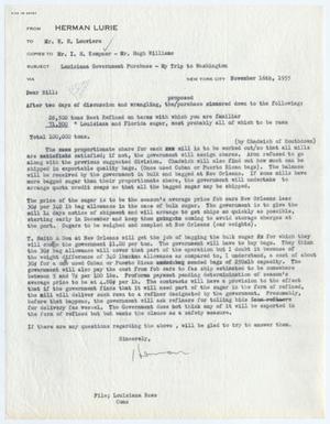 [Letter from Herman Lurie to W. H. Louviere, November 16, 1955]