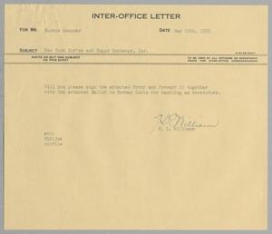 [Letter from H. L. Williams to Harris Kempner, May 12, 1955]
