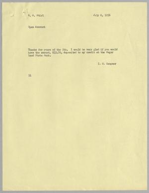 [Letter from I. H. Kempner to G. A. Stirl, July 6, 1956]