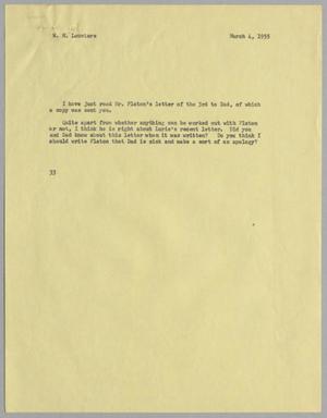 [Letter from Harris L. Kempner to W. H. Louviere, March 4, 1955]