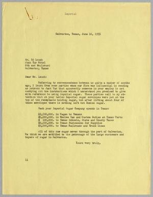 [Letter from I. H. Kempner to Ed Leach, June 16, 1955]