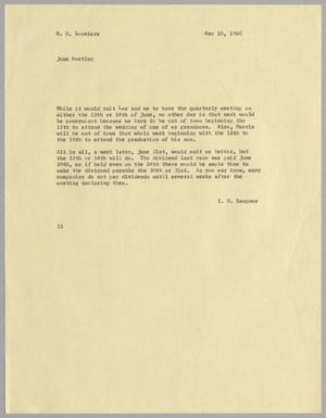 [Letter from I. H. Kempner to W. H. Louviere, May 10, 1960]