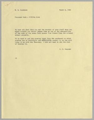 [Letter from I. H. Kempner to W. H. Louviere, March 8, 1960]