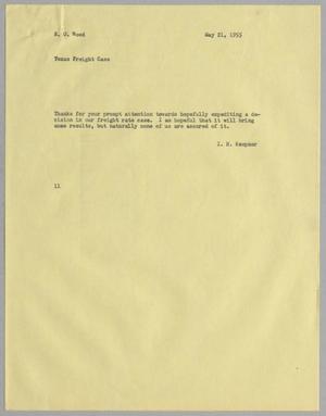 [Letter from I. H. Kempner to E. O. Wood, May 21, 1955]