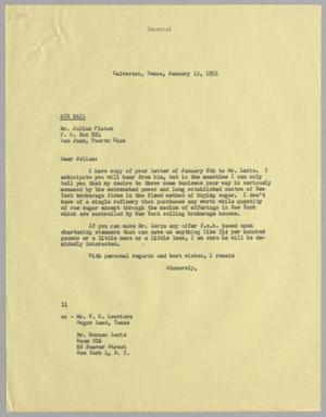 [Letter from I. H. Kempner to Julian Platon, January 13, 1955]