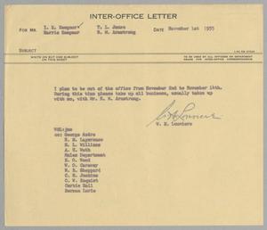 [Letter from W. H. Louviere to I. H. Kempner, November 1, 1955]