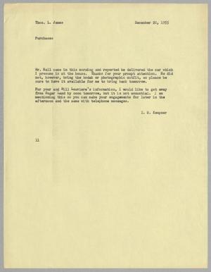 [Letter from I. H. Kempner to Thomas L. James, December 20, 1955]