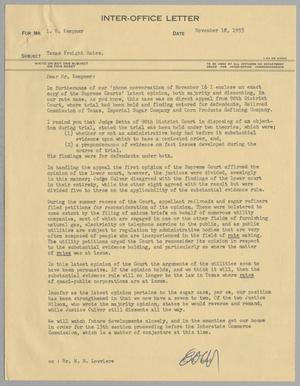 [Letter from E. O. Wood to I. H. Kempner, November 18, 1955]