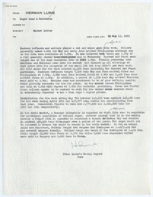 Primary view of object titled '[Herman Lurie's Weekly Report, May 13, 1955]'.