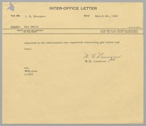 [Letter from W. H. Louviere to I. H. Kempner, March 4, 1960]