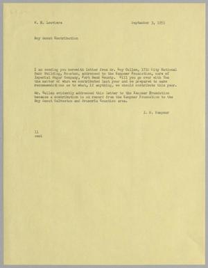[Letter from I. H. Kempner to W. H. Louviere, September 3, 1955]