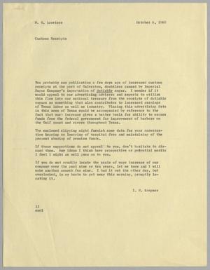 [Letter from I. H. Kempner to W. H. Louviere, October 6, 1960]