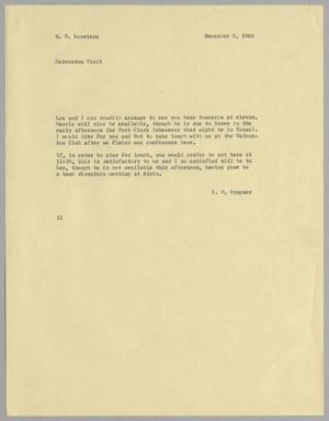 [Letter from I. H. Kempner to W. H. Louviere, December 8, 1960]