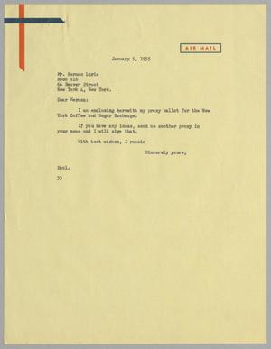 [Letter from A. H. Blackshear to Herman Lurie, January 5, 1955]