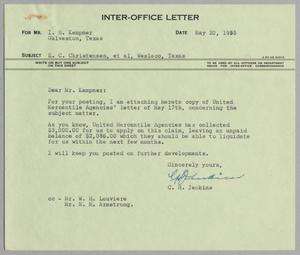 [Letter from C. H. Jenkins to I. H. Kempner, May 20, 1955]