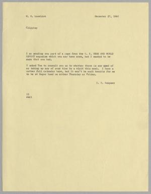 [Letter from I. H. Kempner to W. H. Louviere, December 27, 1960]